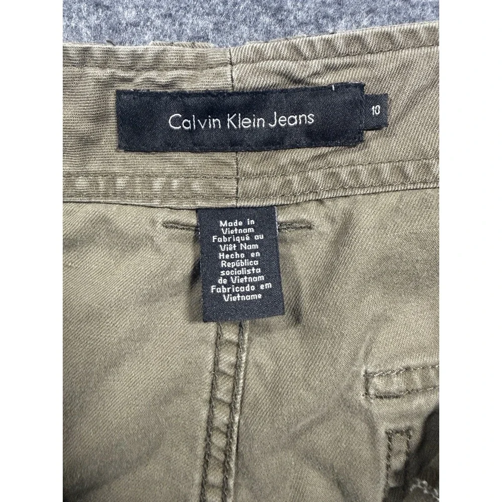 Calvin Klein Jeans Women's Beige Cotton-Linen Blend Drawstring Capri  Size 10